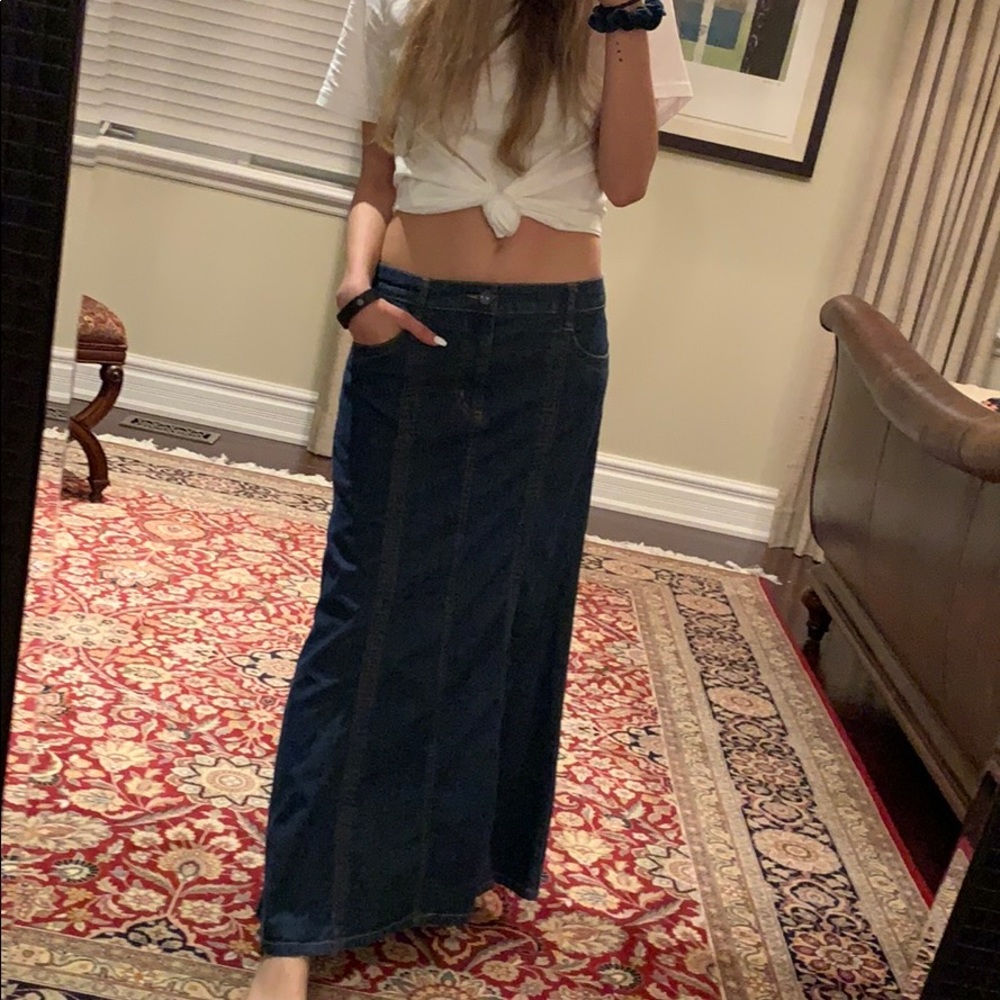 Vintage Denim maxi Skirt